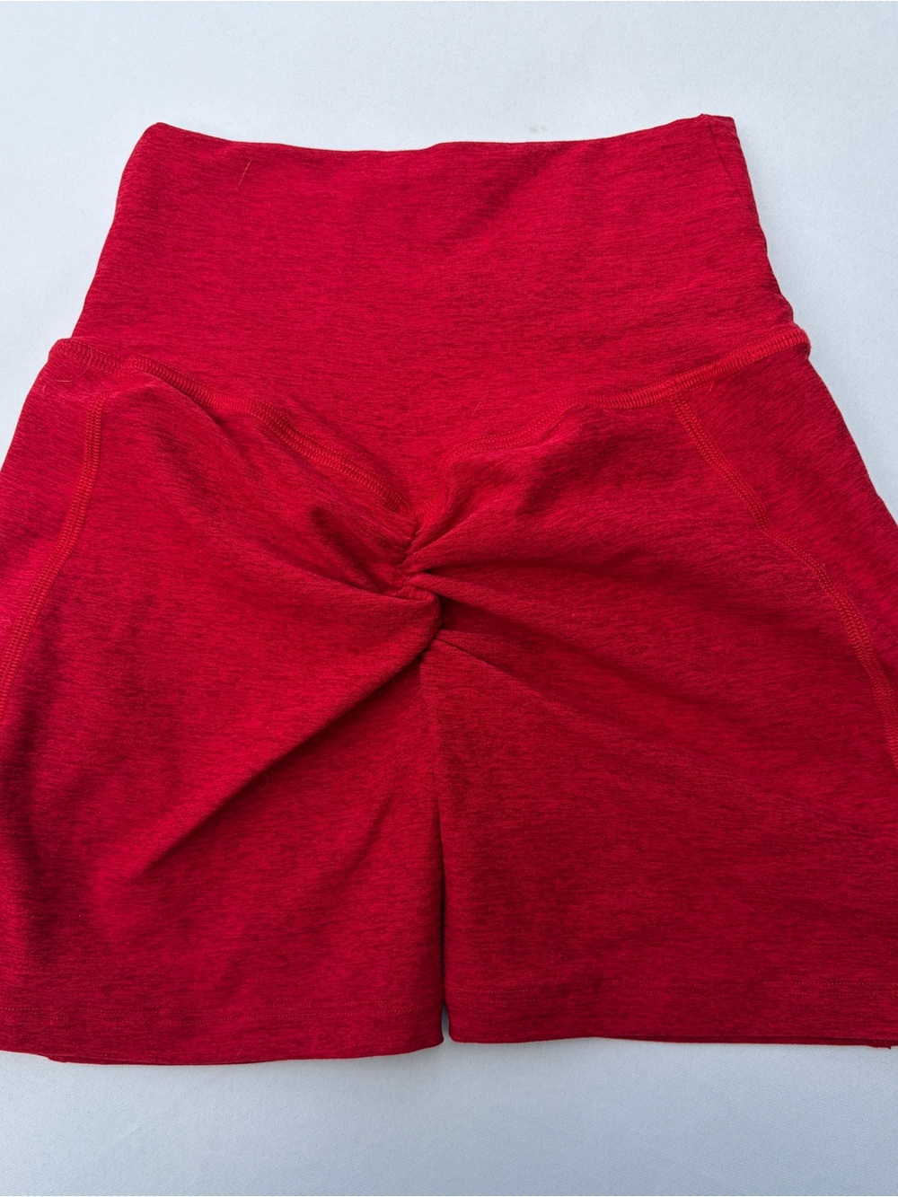Bombshell Sportswear Tiny Waist Shorts Sunset Red - Picture 3 of 5